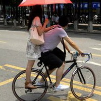 骑单车情侣头像图片22