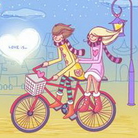 骑单车情侣头像图片4
